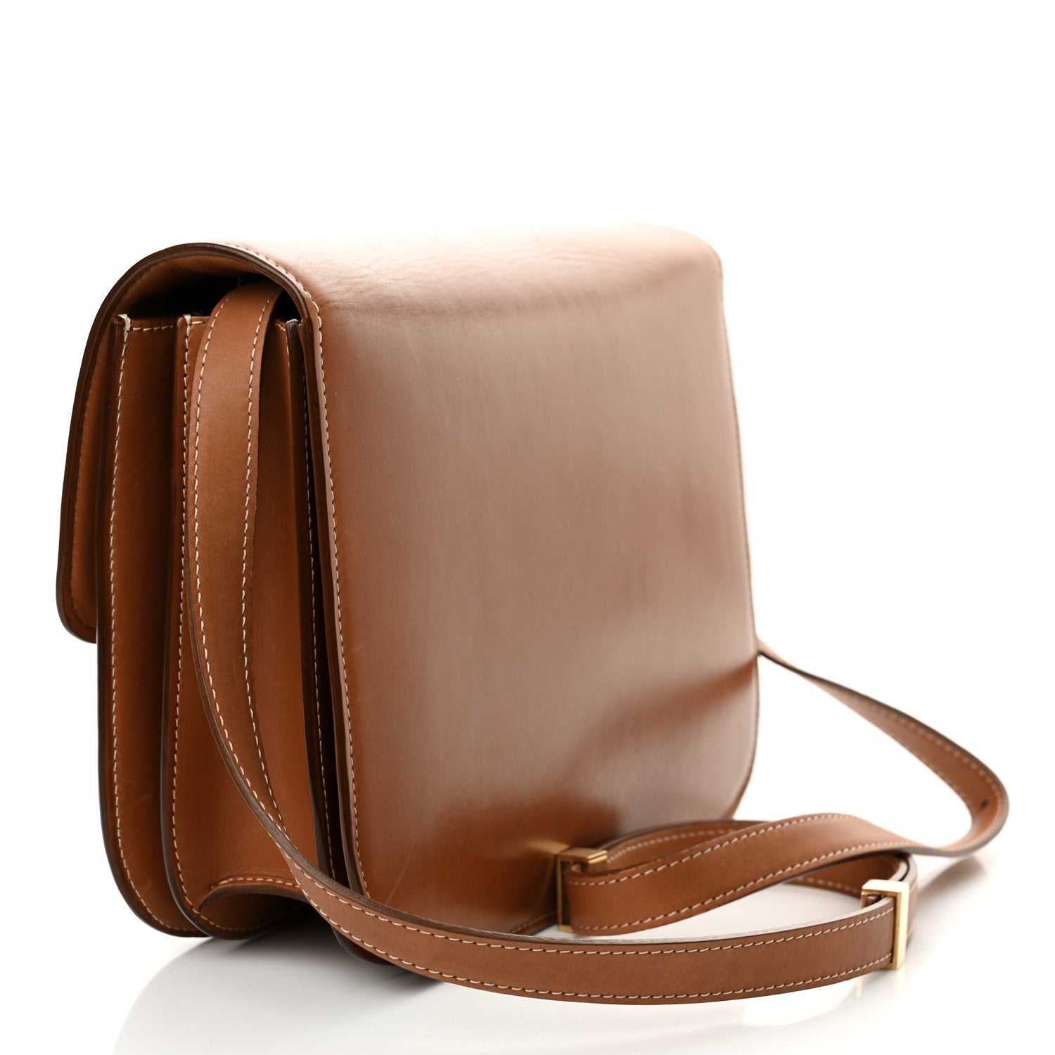 Celine Smooth Calfskin Medium Classic Box Flap Bag Camel 3 of 16