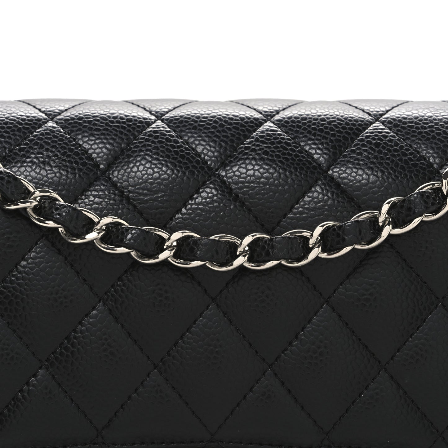 Caviar Quilted Medium Double Flap Black