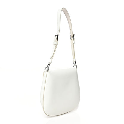 Prada Spazzolato Mini Cleo Flap Adjustable Strap Shoulder Bag White 3 of 11