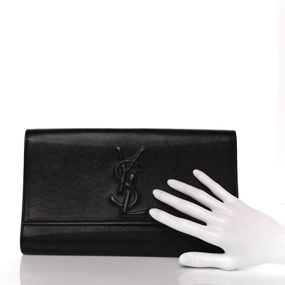 Saint Laurent Calfskin Monogram Small Belle De Jour Clutch Black 2 of 9