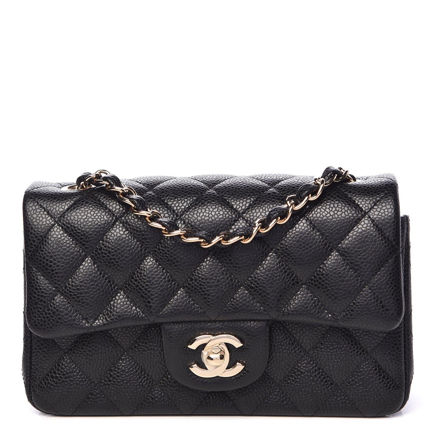 Caviar Quilted Mini Rectangular Flap Black