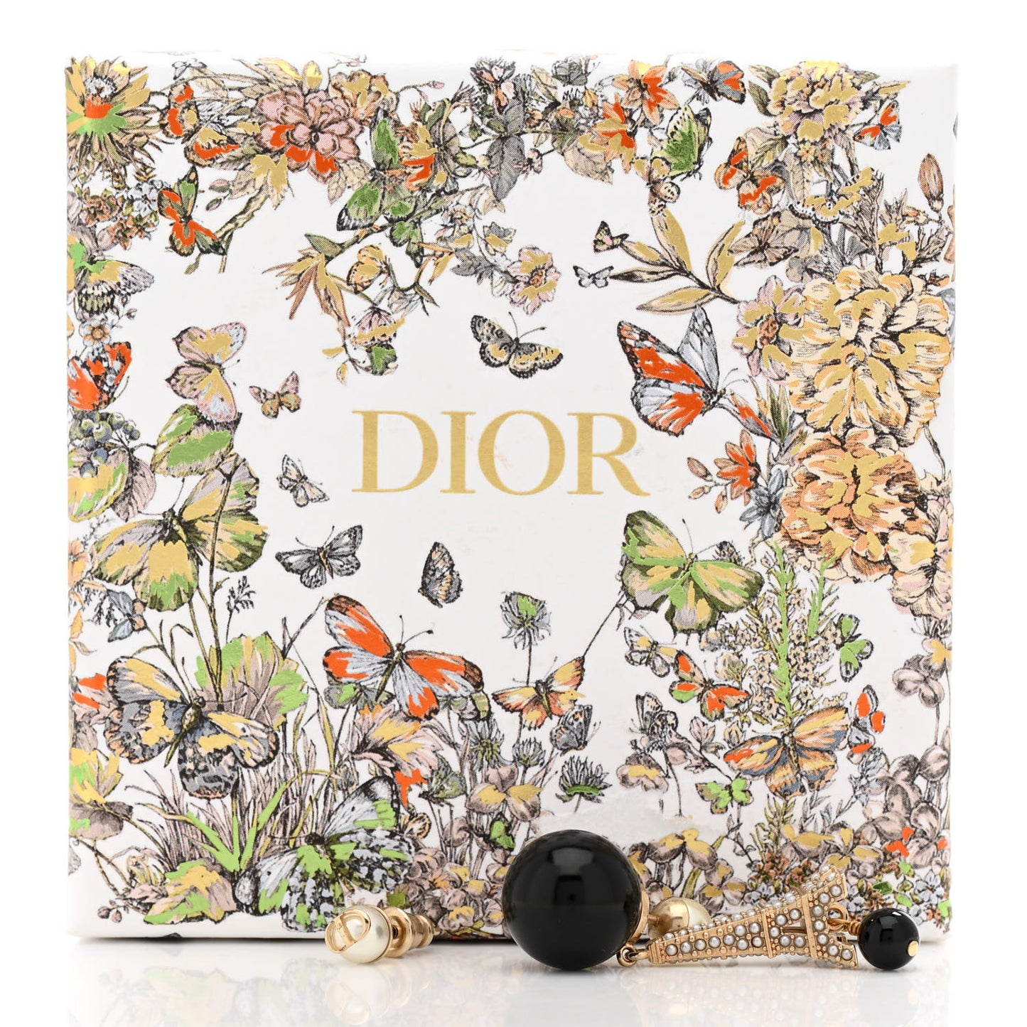 Pearl Eiffel Tribal Earrings Black