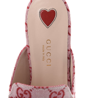 Gucci Canvas GG Monogram Horsebit Womens Princetown Slippers 35 Gardenia Hibiscus Red 7 of 8