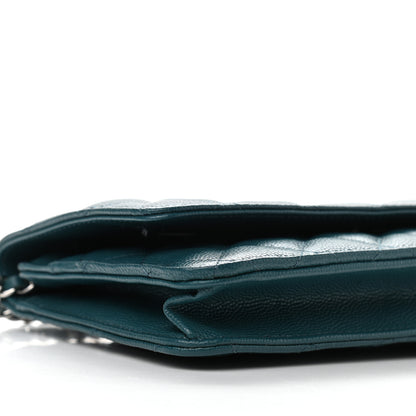 Chanel Caviar Quilted Wallet On Chain WOC Turquoise 10 of 11