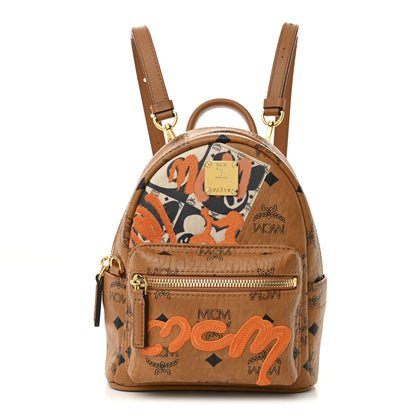 MCM Visetos X-Mini Stark Berlin Backpack Cognac 1 of 10