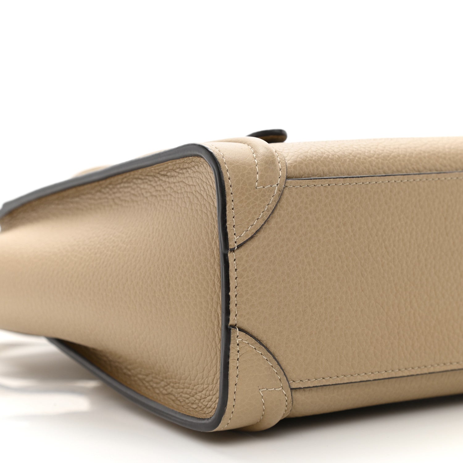 Celine Drummed Calfskin Nano Luggage Dune 9 of 10