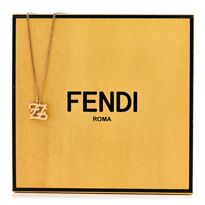Fendi Metal Karligraphy Necklace Gold 7 of 7