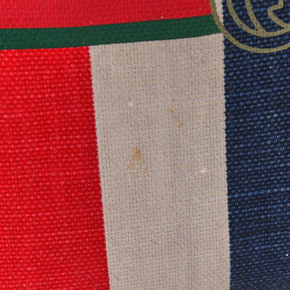 Gucci Canvas Calfskin Sylvie Stripe Logo Mens Tote Red White Blue 11 of 11
