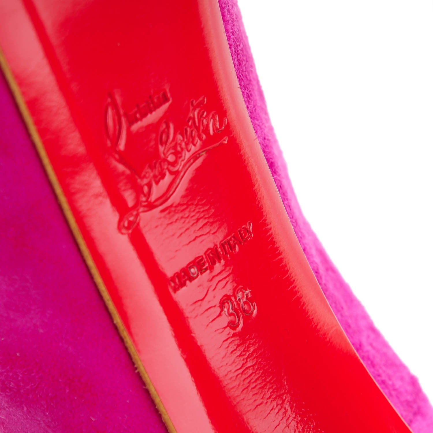Christian Louboutin Suede Drapesse 160 Pumps 38 Grenadine 7 of 8