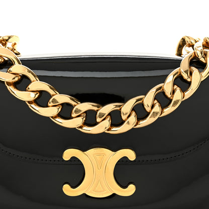 Celine Patent Calfskin Talulah Besace Chain Shoulder Bag Black 8 of 11