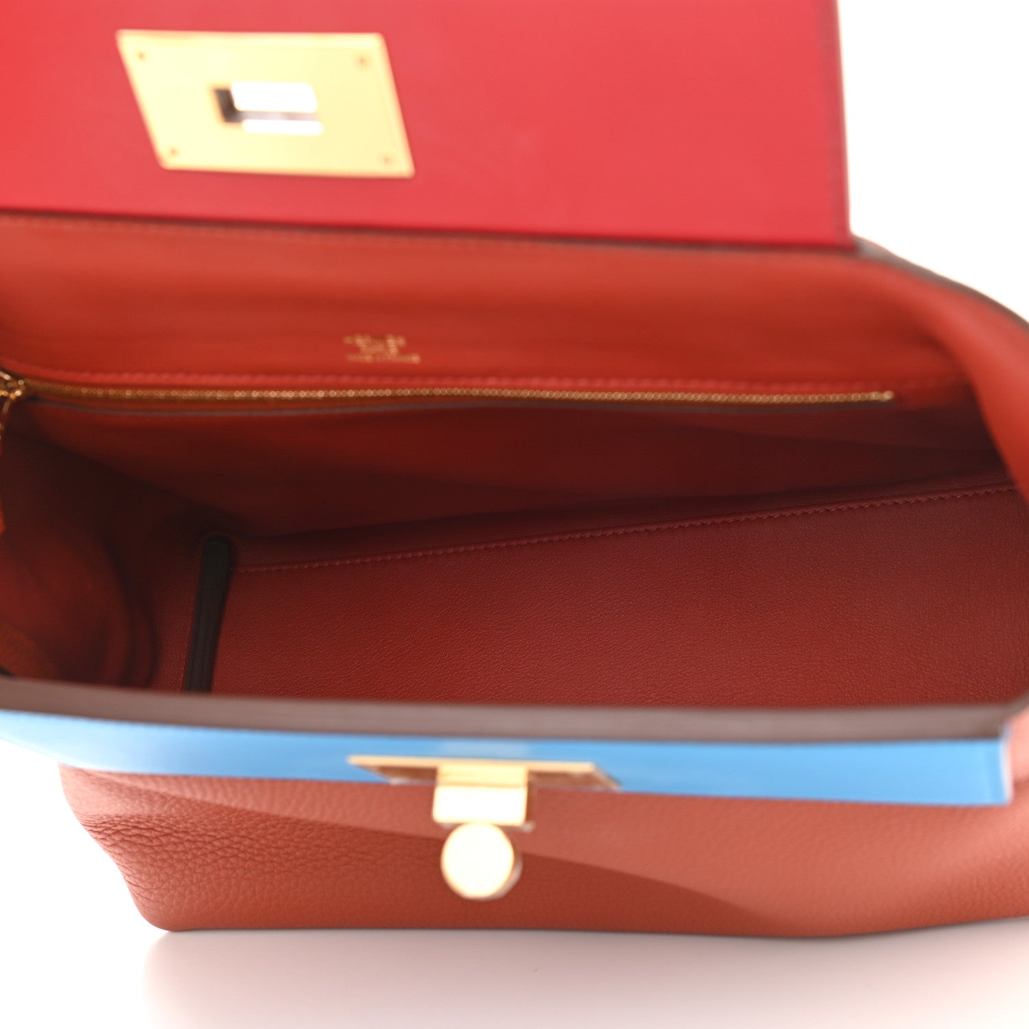 Hermes Evercolor Swift 24/24 29 Brique Rouge H Rouge Piment Bleu Frida 5 of 9