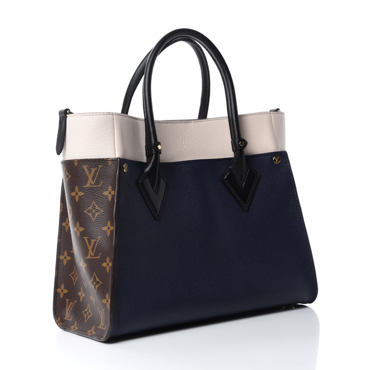 Louis Vuitton Calfskin Monogram On My Side Marine 3 of 13