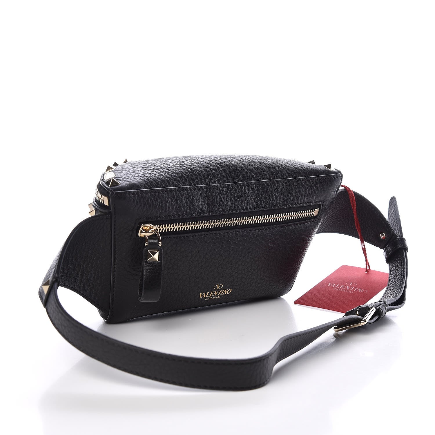Valentino Garavani Grainy Calfskin Rockstud Belt Bag Black 3 of 8