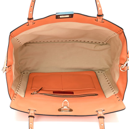 Valentino Garavani Vitello Medium Rockstud Tote Melon Sorbet 6 of 18