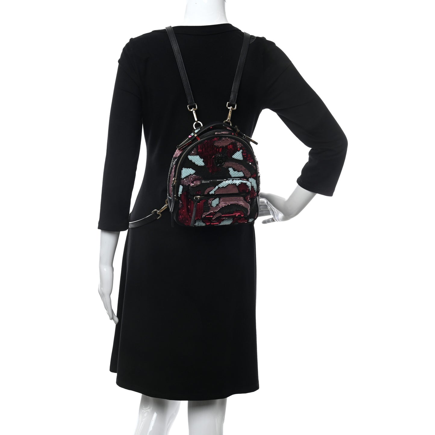 Sequin Mini Palazzo Backpack Black Multicolor