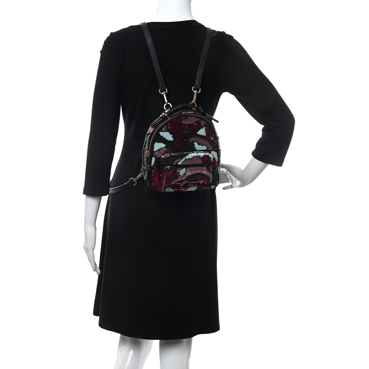 Versace Sequin Mini Palazzo Backpack Black Multicolor 2 of 11