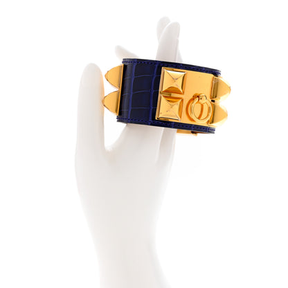 Hermes Shiny Alligator Collier De Chien CDC Bracelet S Bleu Electrique 2 of 6