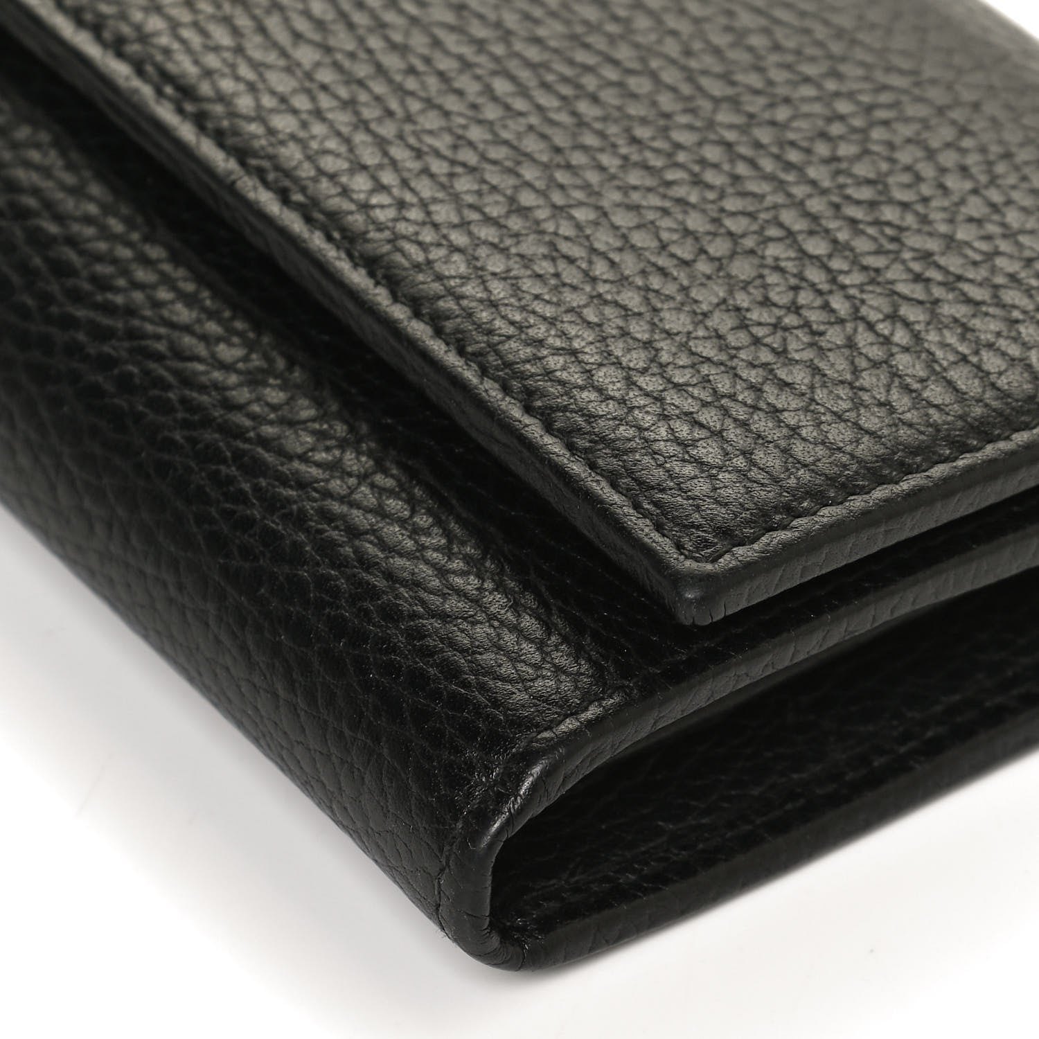 Gucci Calfskin Petite GG Marmont Wallet Chain Bag Black 11 of 12