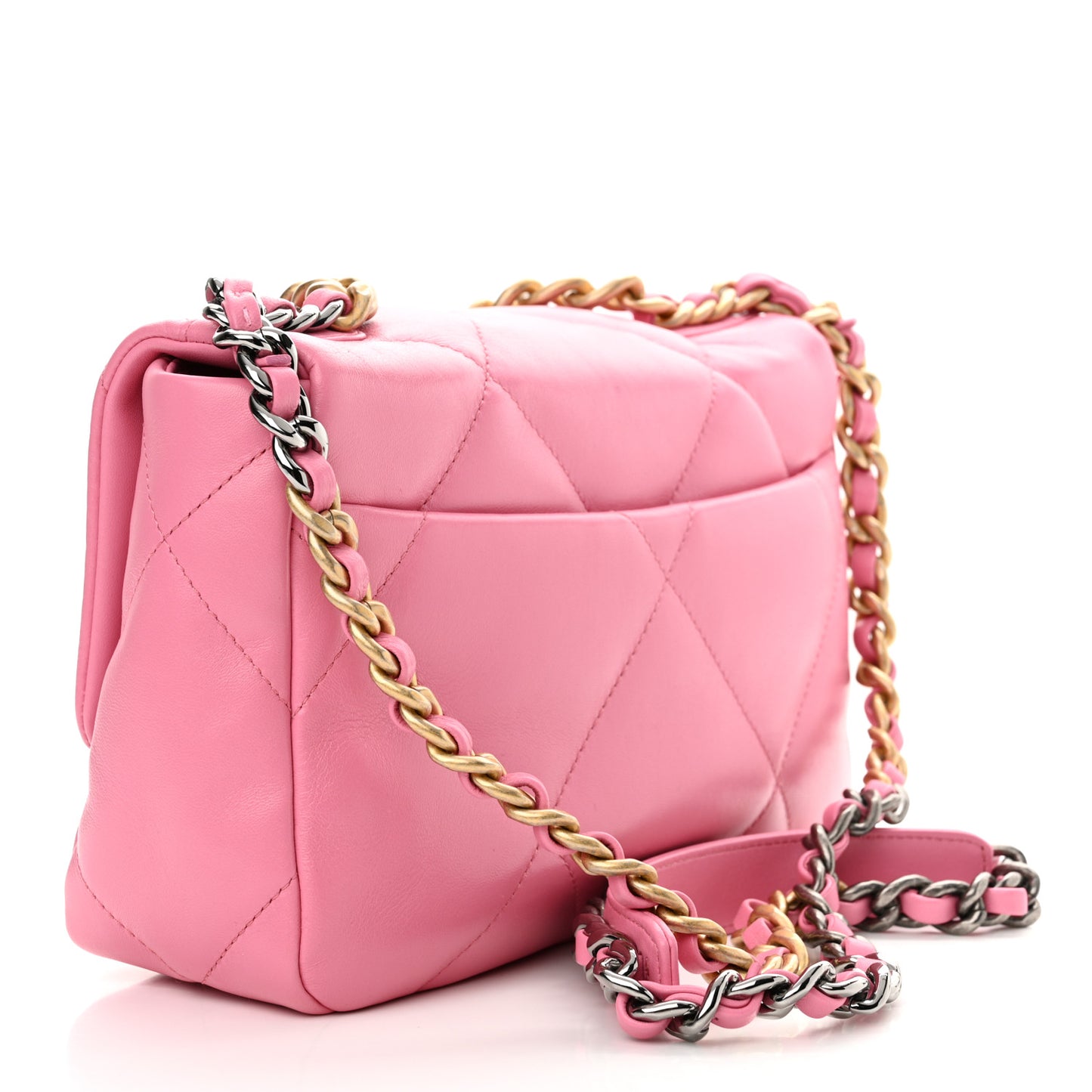 Lambskin Quilted Medium Chanel 19 Flap Pink