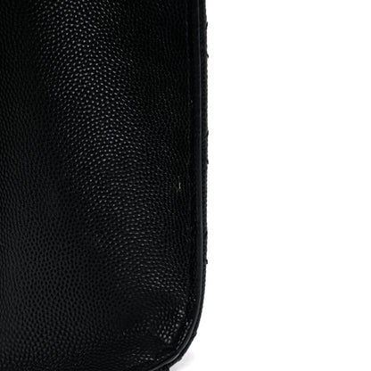 Saint Laurent Grain De Poudre Textured Mixed Matelasse Large Triquilt Monogram Satchel Black 14 of 14