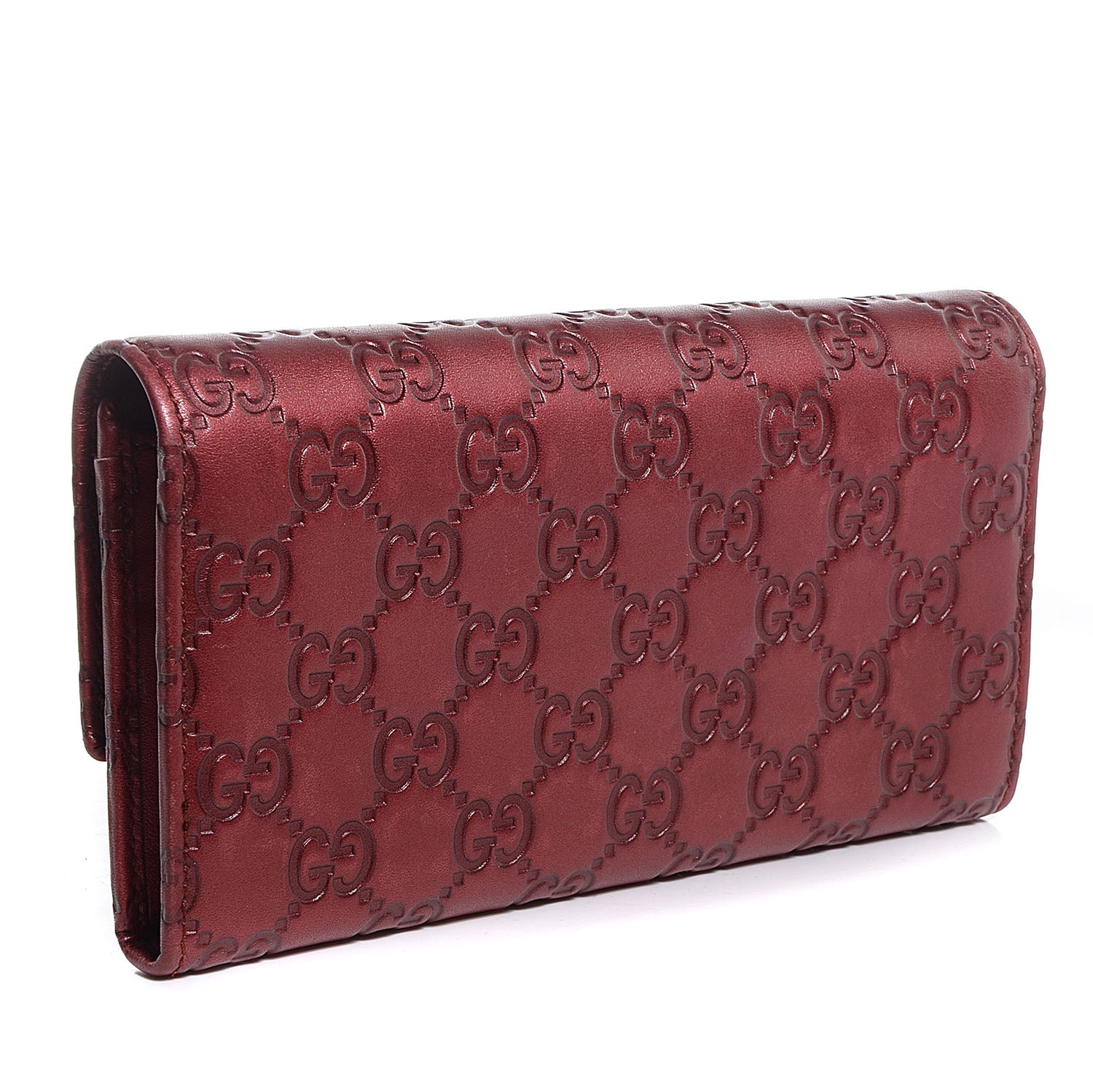 Gucci Metallic Guccissima Lovely Heart Continental Wallet Red 3 of 7