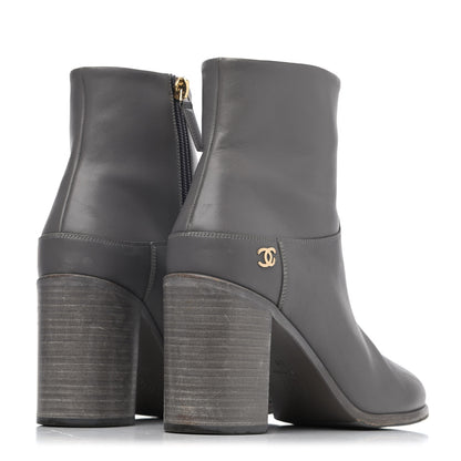 Chanel Calfskin CC Short Boots 38 Grey 3 of 4
