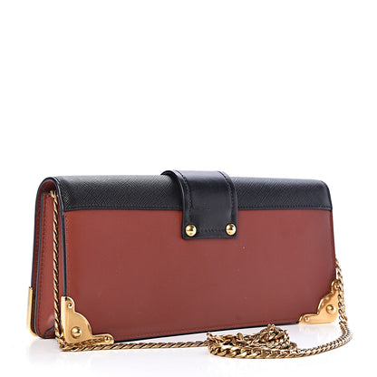 Prada City Calf Saffiano Cahier Pochette Cotto Black 3 of 9