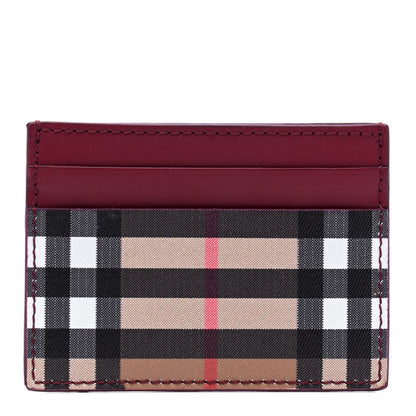 Burberry Smooth Calfskin Vintage Check Sandon Card Case Crimson 1 of 4