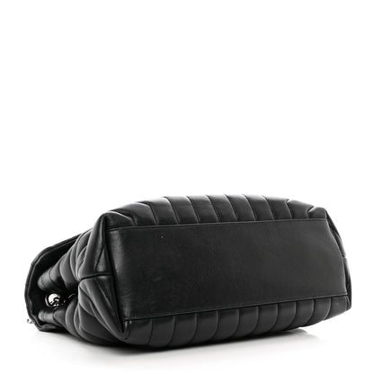 Saint Laurent Calfskin Y Quilted Monogram Medium Loulou Satchel Black 4 of 12