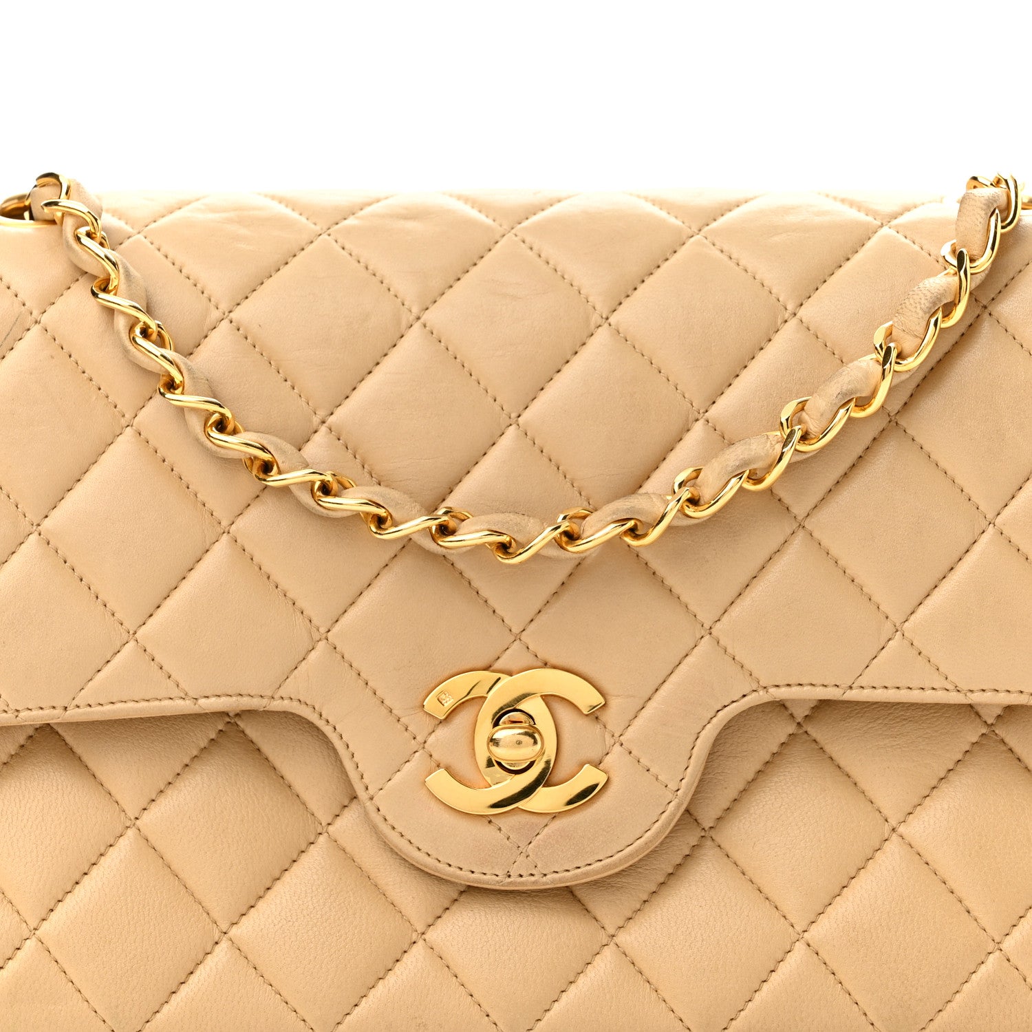 Chanel Lambskin Quilted Small Double Flap Beige 8 of 11