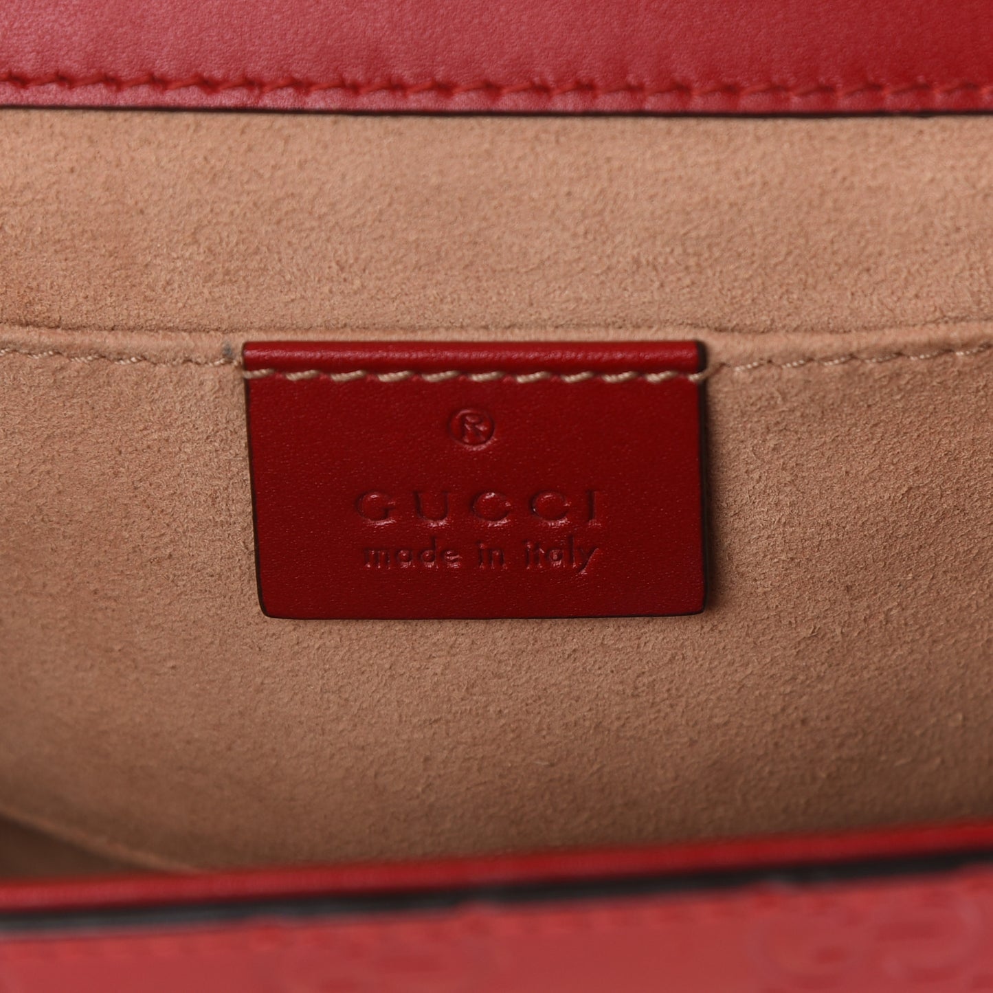 Guccissima Small Padlock Shoulder Bag Hibiscus Red