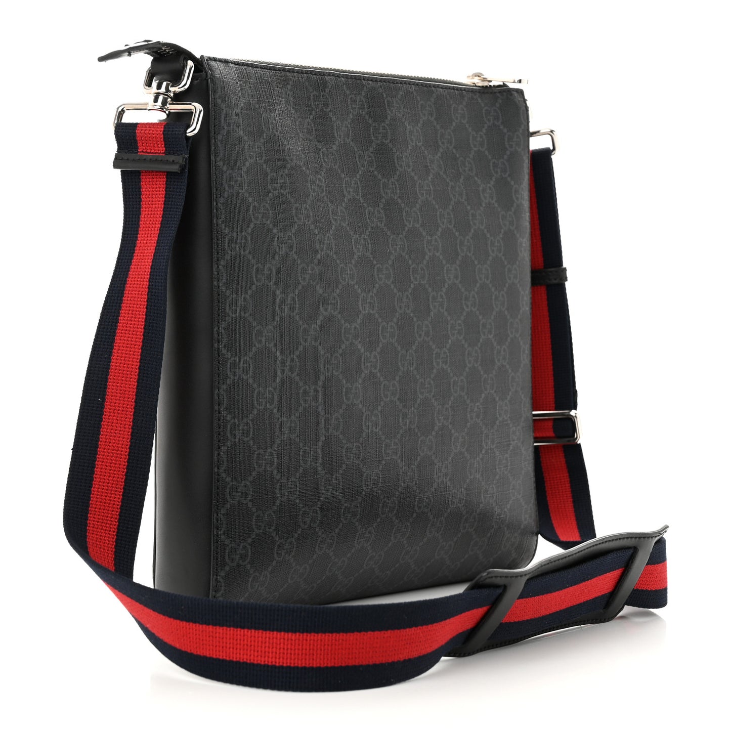 GG Supreme Monogram Night Courrier Flat Messenger Bag Black Multicolor