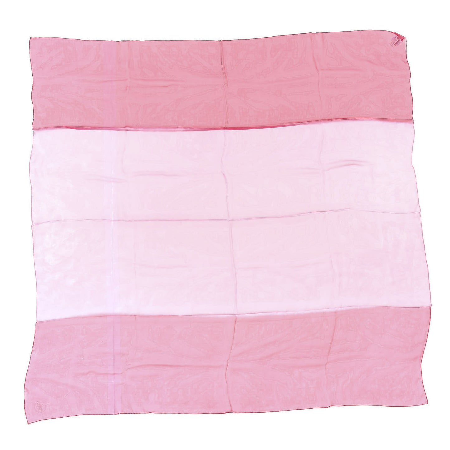 Silk Mousseline Colorblock Scarf 140 Framboise Rose Pale Fuchsia