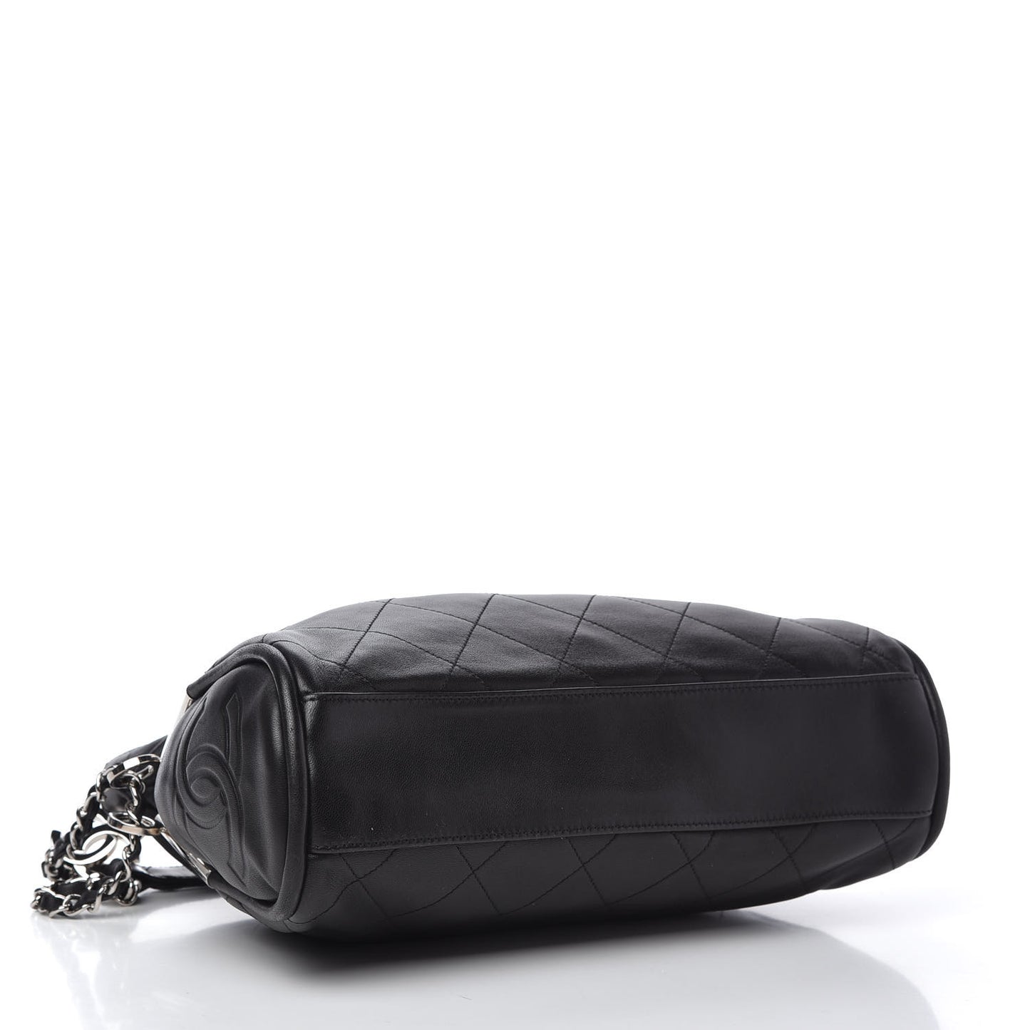 Lambskin Stitched Medium Ultimate Soft Tote Black