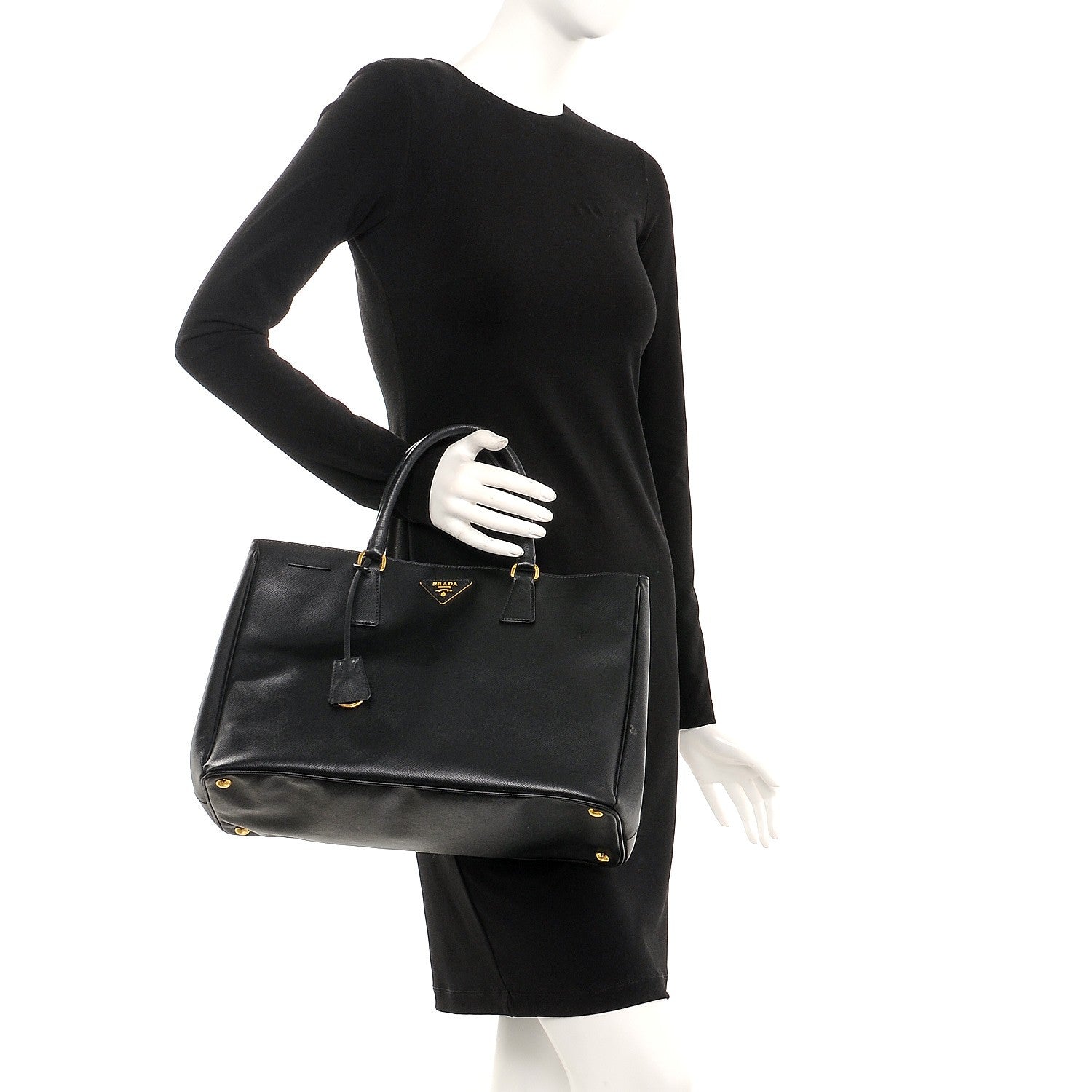 Prada Saffiano Lux Large Tote Nero Black 2 of 7