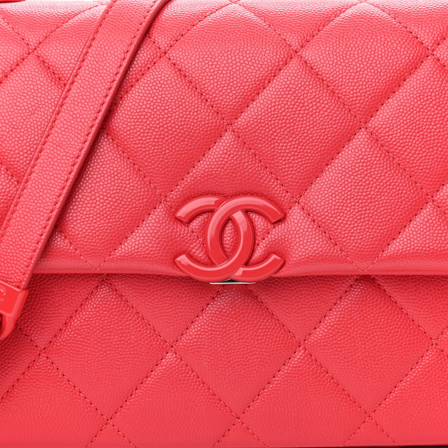 Caviar Quilted My Everything Flap Red