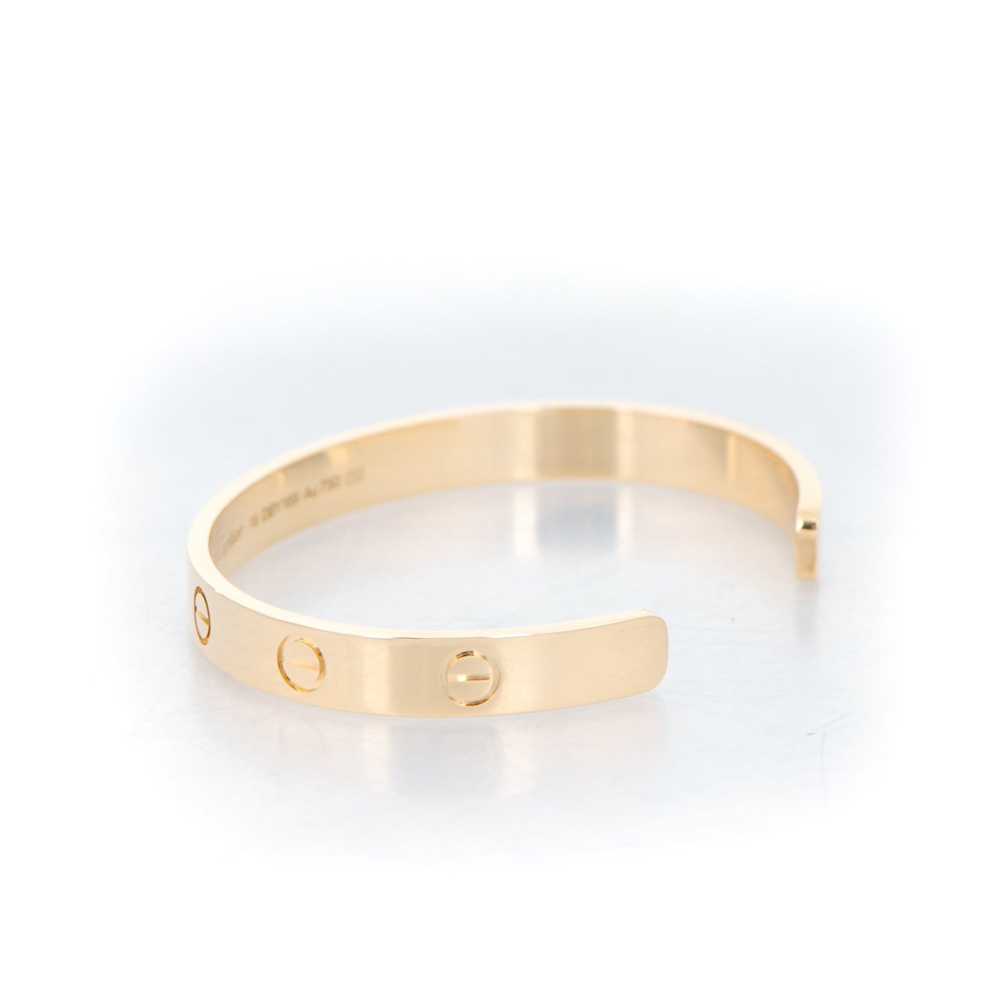 18K Yellow Gold LOVE Cuff Bracelet 16