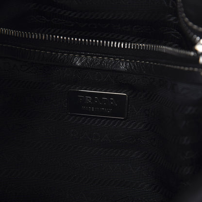 Prada Tessuto Nylon Twist Soft Calfskin Shoulder Bag Black 8 of 10
