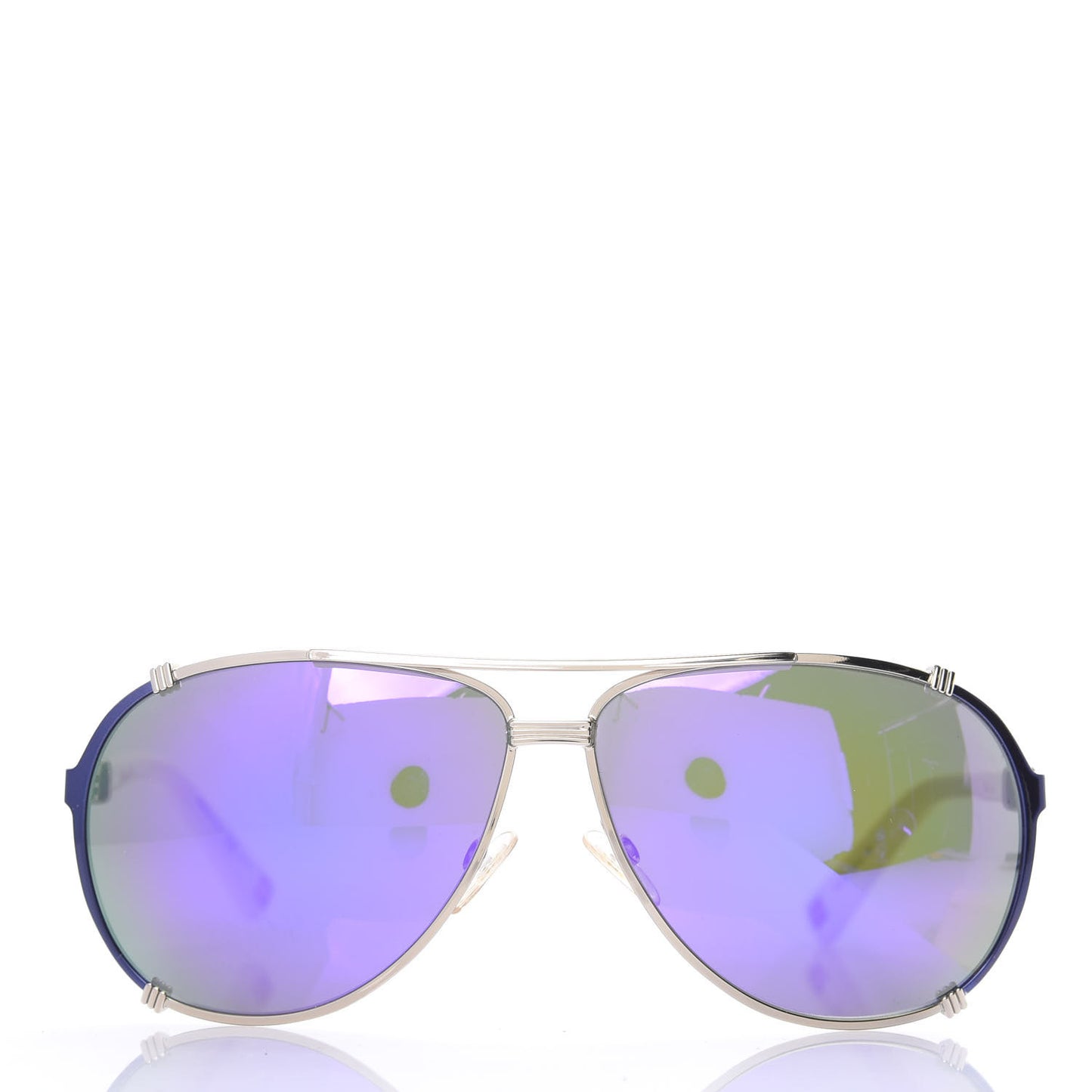 Mirrored Chicago 2 Aviator Sunglasses White Purple