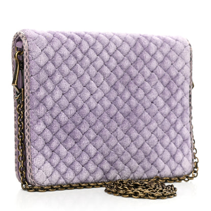 Bottega Veneta Velvet Ayers Intrecciato Butterfly Chain Wallet Lilac 3 of 10