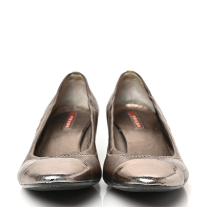 Prada Metallic Calfskin Pump 36 Bronze 2 of 7