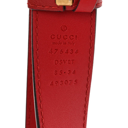 Gucci Calfskin Matelasse GG Marmont Belt Bag 85 34 Hibiscus Red 12 of 12
