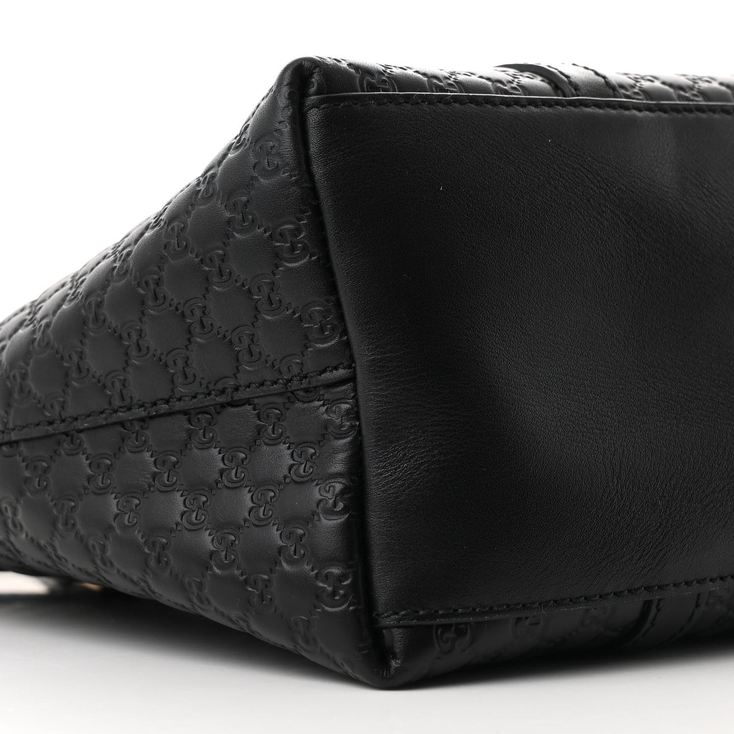 Soft Microguccissima Small Zippered Satchel Black
