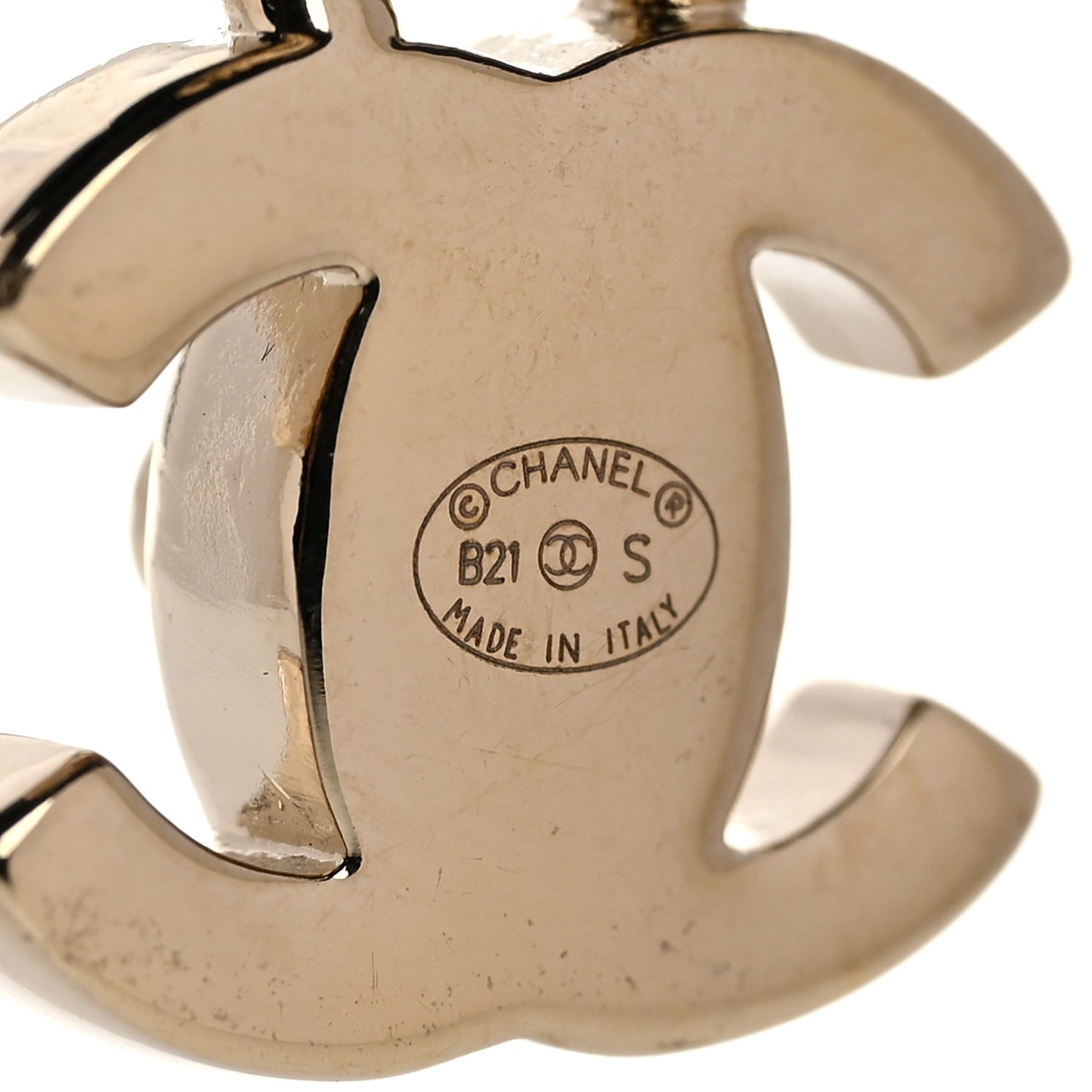 Lambskin CC Turnlock Drop Earrings Gold Black