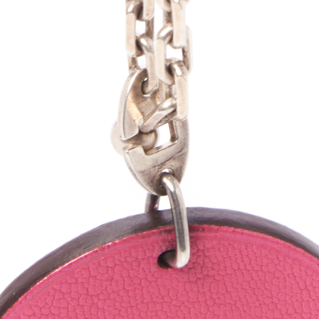 Hermes Chevre Mysore Pig Key Chain Pink Rose Shocking 4 of 5