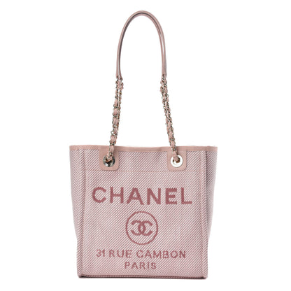 Chanel Mixed Fibers Calfskin Mini Deauville Tote Rose Pink 1 of 10