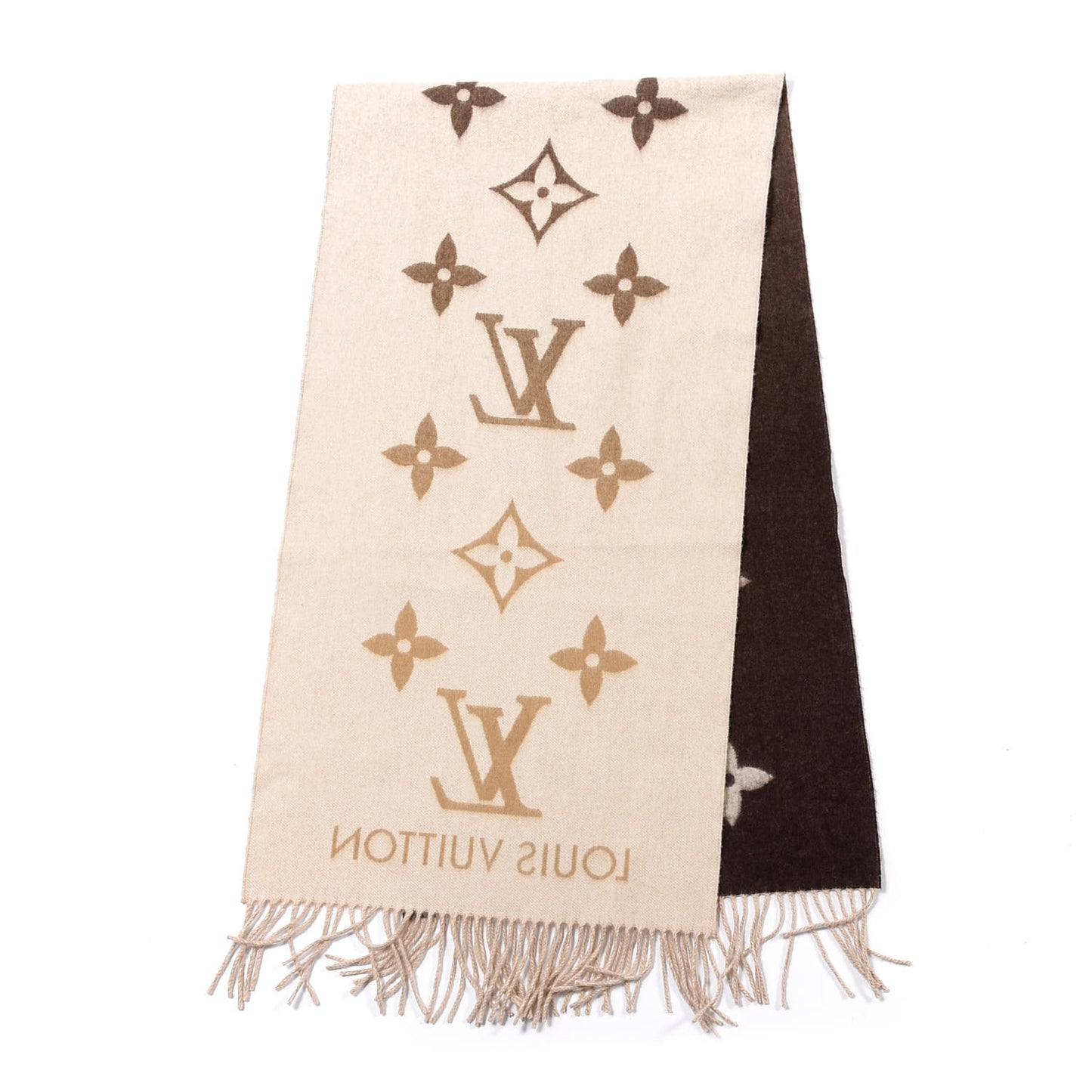 Cashmere Monogram Gradient Reykjavik Scarf Beige