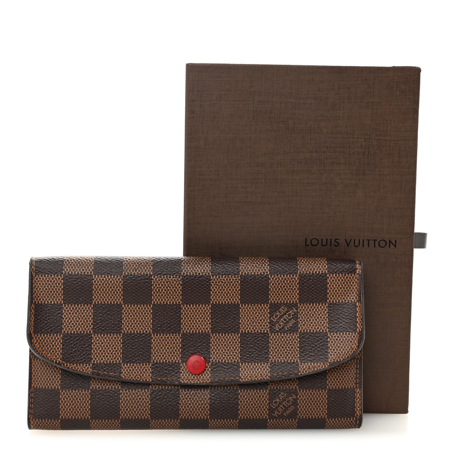 Louis Vuitton Damier Ebene Emilie Wallet Red 10 of 10
