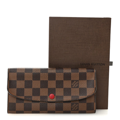 Louis Vuitton Damier Ebene Emilie Wallet Red 10 of 10