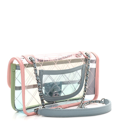 Chanel Lambskin PVC Quilted Mini Coco Splash Flap Blue Green 3 of 10
